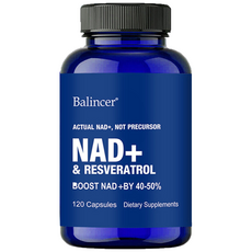 NAD 보충제 - 레스베라트롤 함유 리포솜 NAD+ 보충제 Nad Plus 강화 보충제 - 세포 건강 지구력 및 건강한 노화 지원 - 120 추가 강도 캡슐, 60캡슐, 60정, 1개