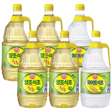 오뚜기 양조식초 1.8L 4개+화이트식초 1.8L 2개, 1세트