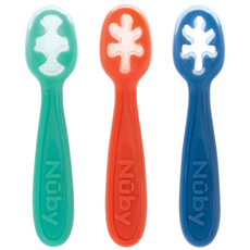 누비 3스텝 자기주도 이유식스푼, 1세트, 아쿠아+레드+블루