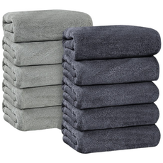 LUNOO 프리미엄 300수 면사 수건 오코텍스 인증을 받은 호텔 수건 무형광 세면 타올 집들이 선물 타월 수건 10장, 더블 컬러, 10개