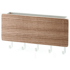 앤티스 멀티 프론트 저장 걸이 18 x 3 x 9.5 cm, 화이트후크 + 브라운, 1개