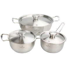 몽카라 띠에르 스텐 3종 냄비 세트, 몽카라 띠에르 스텐 3종 냄비 세트 편수16cm+양수18cm+전골냄비24cm