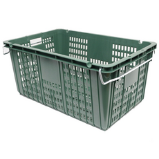 플라스틱 이사짐바구니 이사바구니 농수산물 운반상자 과일상자 폴딩박스, 녹색, 3개