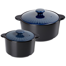 [한국도자기리빙] 리한 클램팟 무균열 뚝배기 2종세트 16+12cm 블루, 1개