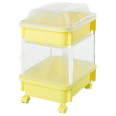 2層方形尿布收納推車, 黃色, 1個