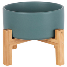 DING DONG PET 寵物時尚大理石紋陶瓷餐碗 雙層單格標準款 S, 綠色, 1個