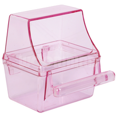 고리형 튐방지 투명 뚜껑 모이통 앵무새 잉꼬 핀치류 다람쥐 소동물용 먹이그릇 물통, 1개