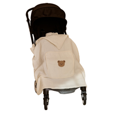 돗투돗 프리미엄 모달 거즈 아기띠워머 블랭킷 유모차 담요, 돗꼼(아이보리)