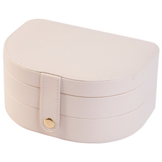 두부리옹 반달 악세사리 케이스 보관함 반지 정리함 목걸이 수납케이스 대용량, 1개, 아이보리