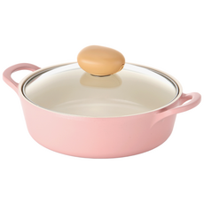 네오플램 레트로 세라믹 전골냄비 22cm 핑크, 전골냄비 핑크, 1개