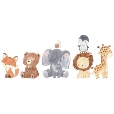 실버카우 아이방 아가방 데코 포인트 스티커 벽 인테리어 동물세트
