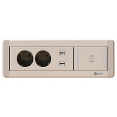 비아이에스 무선충전 수동 멀티회전 콘센트 샴페인골드 202MW, 1개