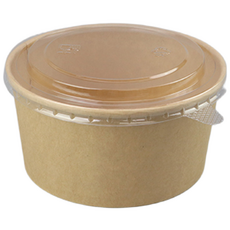 샐러드 회덮밥 비빔밥 닭강정 분식포장 특수컵 1000ml 종이용기 뚜껑 세트, 300개, 1개