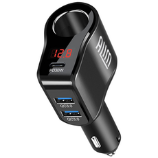 올인원 차량용 1구 멀티 시거잭 초고속 충전기 소켓 볼트게이지 PD USB 3포트 고속충전, 1개
