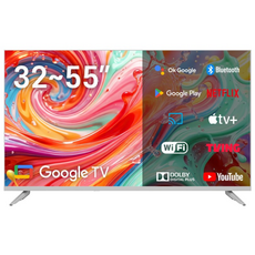 큐빅스 구글 스마트 tv 32인치 40인치 43인치 50인치 55인치 화이트 티비, 단순배송상품, 스탠드 또는 벽걸이 호환 가능, 40인치 FHD QLED 화이트, 101cm(40인치)