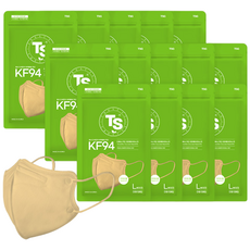 TS 가드 티마 컬러 새부리형 마스크 대형 KF94, 5개입, 20개, 베이지