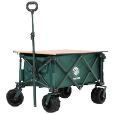 [블랙 프라이데이 이벤트] 스마트무브 프리미엄 캠핑 웨건 광폭바퀴 뒷문 확장형, 카키, 1개