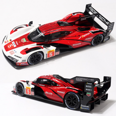 브라고 1:24 포르쉐 963 레이싱카 WhiteRed No 5 자동차 다이캐스트 미니카 모형차, 1개