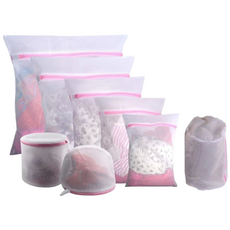 지퍼형 세탁망 8개 세트 의류 보호 세탁 가방, 1개, 화이트