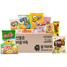 슬기마트 득템 사무실 탕비실 학교 단체 행사 간식세트 11가지 (꼬북칩 젤리 고래밥 쫀드기 크런치 외) 개별포장 당충전 세트, 1개