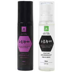 리춘향99 노인냄새 체취제거 향수 스프레이 2종, 2개, 100ml, 싱그런 플로럴향과 우디 플로럴향