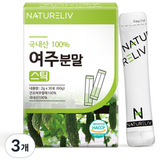 네이쳐리브 국산 여주 분말 가루 스틱 씨앗 제거 하고 만든 국내산, 60g, 3개