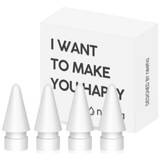 니하 애플펜슬 호환 1세대 2세대 프로 C타입 공용 펜촉, 화이트, 4개