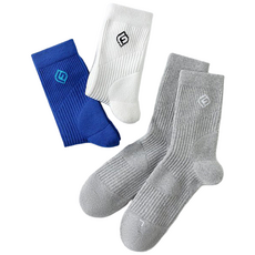 [3켤레 /두꺼운 쿠션]ALIGNX 프리미엄 남성여성 장목 스포츠양말 족저근막 기능성양말, 화이트,그레이,블루, 1세트