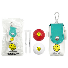 티드로우 골프공파우치 2구 골프볼 주머니케이스 공2개 티2개 포함, 민트, 1개