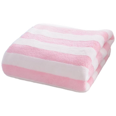 條紋沙灘巾毛巾大中號浴巾水戲游泳RKU-SSAC05, 2個, 粉色的