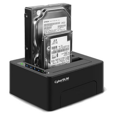 CyberSLIM 雙槽 2.5/3.5吋 SATA 硬碟外接座 USB 3.0 高速傳輸 免工具安裝 熱插拔, 1個