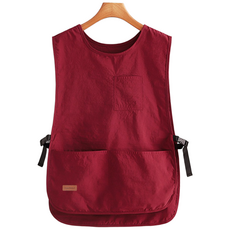 클린프로젝트 투포켓 방수 조끼 앞치마 짧은 주방 카페 미용실, 3개, 와인