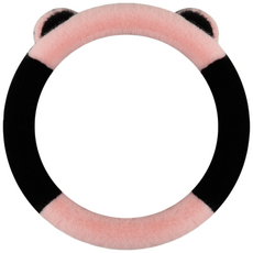 자동차 귀여운 보온 따듯한 극세사 겨울용 핸들커버, 블랙+핑크