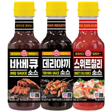 스위트칠리소스 350g+데리야끼소스 345g+바베큐소스 340g, 1세트, 1.035kg