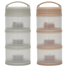 모윰 분유케이스 3단 2종 세트, 베이지.클라우드 화이트, 1세트