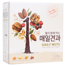 코스트코 둘이 함께 먹는 매일견과 아몬드호두 견과, 1.2kg (60개입) × 1개, 1개