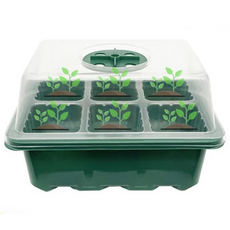 6구뚜껑트레이 포트 식물 판 화분 육묘 파종 모종컵 꽃 미니 씨앗 다육이 플라스틱 육묘 재배 농사, 투명, 1개