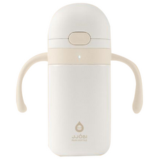 JJOBI 純淨雙耳吸管杯 250ml, 米色, 1入