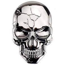 락모터스 자동차 해골 엠블럼 스티커 악세사리 테이프부착 엠블럼스티커 전차종, 크롬