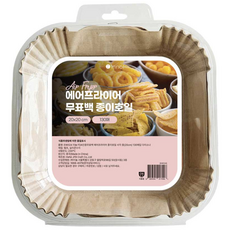 이놀 무표백 에어프라이어 사각 종이 호일, 1개, 130개, 20cm