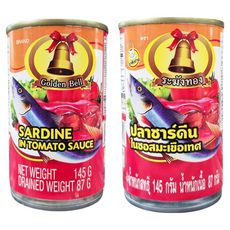 태국식품 골든벨 정어리 토마토소스 통조림 145g Golden Bell Sardines in tomato sauce, 1개