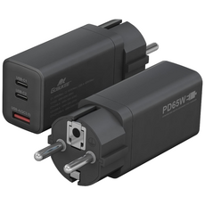 고부기 65W pd 접지형 PPS 3포트 C타입 USB 초 고속 핸드폰 멀티 미니 충전기 어댑터, 블랙, 1개