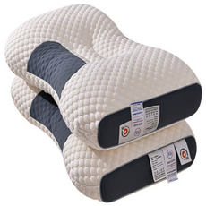 오브제홈 거북목 일자목 코골이 완화 꿀잠 경추베개, 2개, 화이트