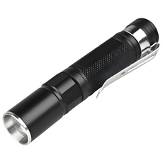 Keebright 초강력 LED 미니 손전등 휴대용 초경량 클립형 줌기능, 블랙 8cm, 1개