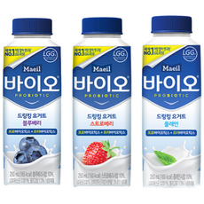 매일바이오 드링킹 250mlx12개(블루베리4+플레인4+딸기4)/냉장무배, 12개, 250ml