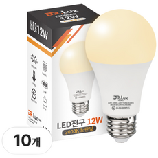 닥터룩스 LED 전구 12W, 10개, 전구색