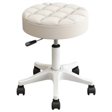 모네라 이동식 높이조절 원형 바퀴 의자, 아이보리, 1개