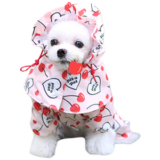 이츠독 판쵸 반려견 올인원 우비, 체리, 1개