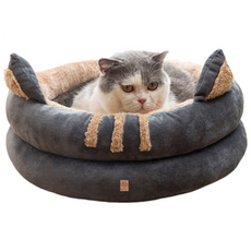 딩동펫 냥이 밍크하우스 바구니형, 그레이, 1개