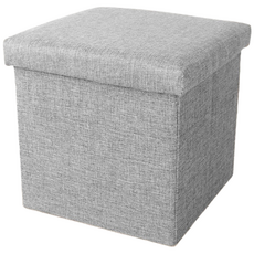 유니팡 수납 정리함 스툴 패브릭 인테리어 겸용 의자, 1개, 그레이 중형